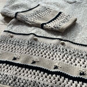 Hand Embroidered Knit Sweater - Beige Cream